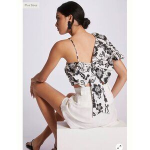 Antropologie Maeve women plus size one shoulder cropped blouse